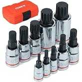 JU JIAN TEC XZN Triple Square Spline Bit Socket Set, 10 Piece | Metric sized, M4 - M18 Set, Premium chrome vanadium Alloy Steel,Molded Case