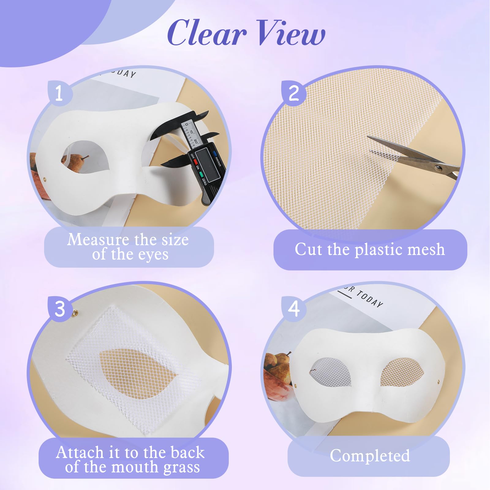 SHENLIU 5 Sheets Fursuit Eye Mesh, White Fursuit Eyes Mesh, Waterproof Printable PVC Eye Mesh Sheet for Fursuits, Furry Costume Roleplay, Props, Craft Making 11.8in x 8.46in