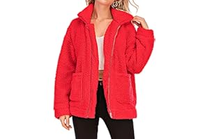 Comeon Winter Coats for Women Shaggy Fur Jacket Fuzzy Faux Shearling Zip Up Oversized Warm Shacket Outwear