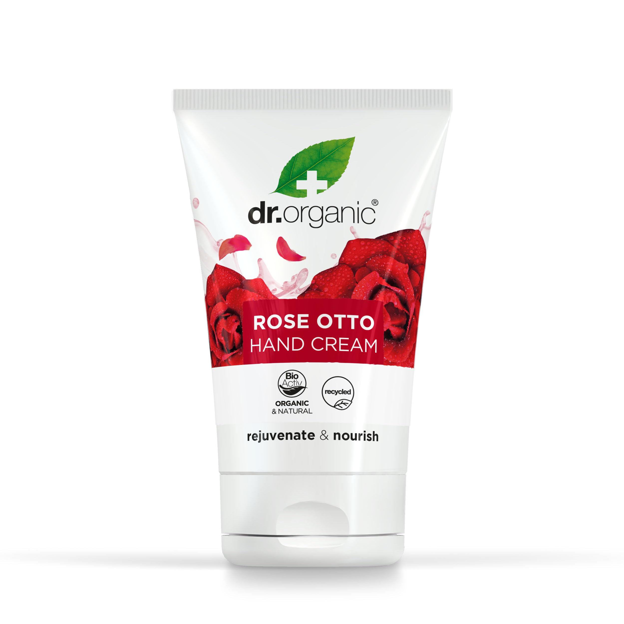 Dr Organic Rose Otto Hand & Nail Cream, Moisturising, Restoring, Mens, Womens, Natural, Vegetarian, Cruelty-Free, Paraben & SLS-Free, Recycled & Recyclable, Organic, 125ml, Packaging may vary