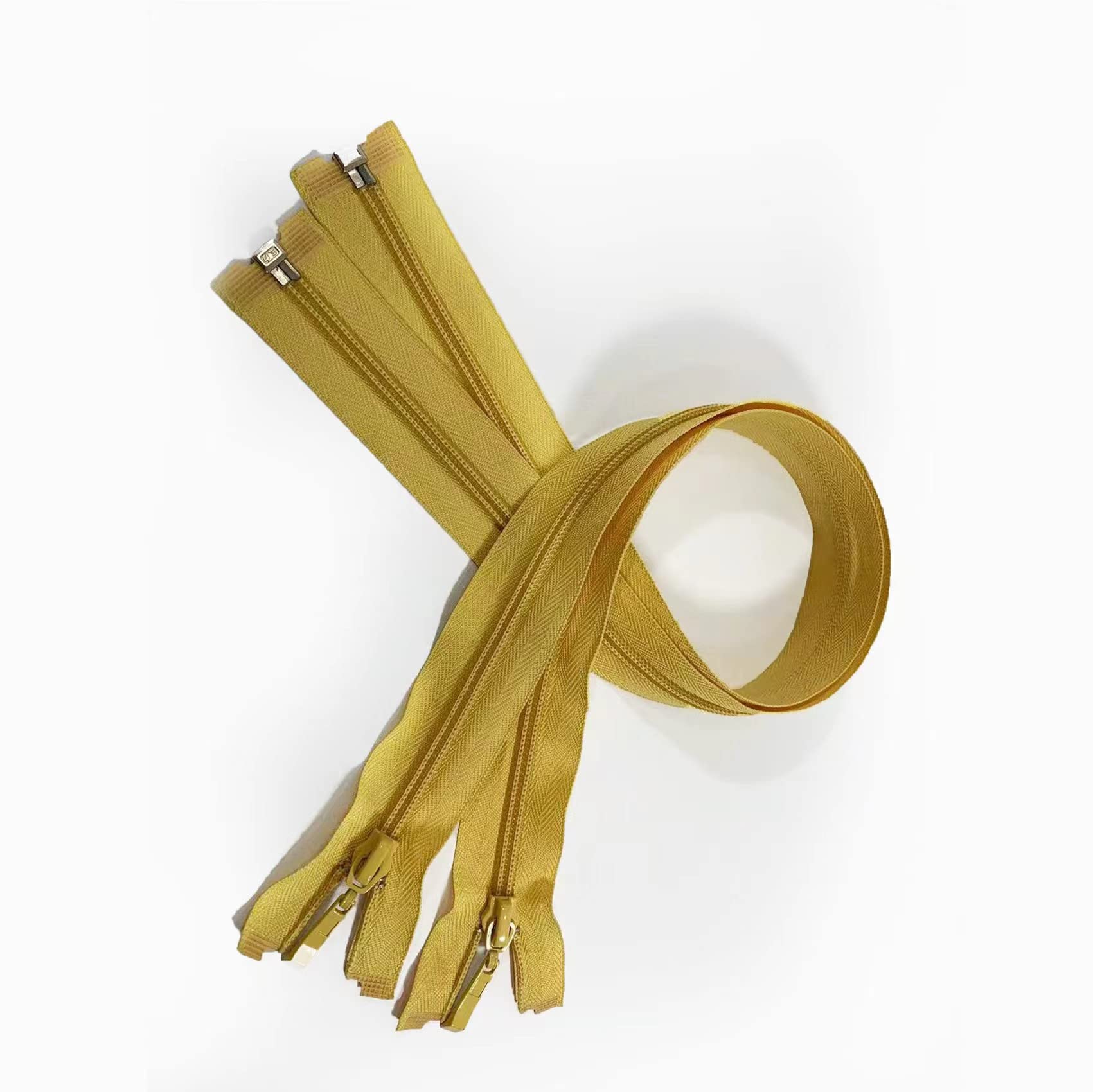 Pack of 2 Zippers 50cm Nylon Sewing #5, with Elephant Leg Pull, 11 Colors, Sewing Clothes, Clothes, Dresses, Jackets, Crafts, (308, 50cm)