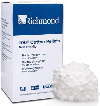 Richmond 100107 Cotton Pellets No.2 Size Pack of 2550 Medical Dental Absorbent