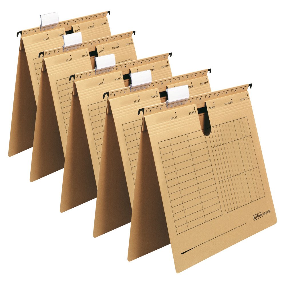 Herlitz A4 Hanging File - Buff (5 Pieces)