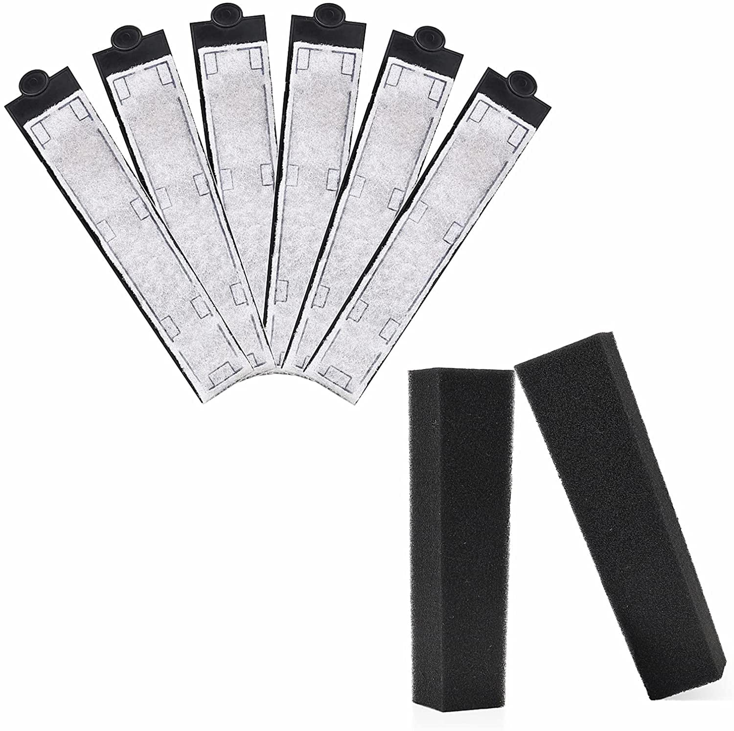 Tigerlily Enterprises 6+2 Filter Cartridge for 3 in 1 Internal Aquarium Filter (227L/H) Fish Tank Water Changer.