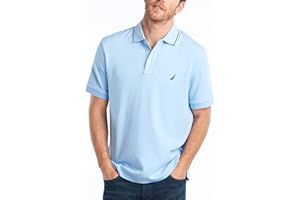 Nautica Men's Classic Fit Short Sleeve Dual Tipped Collar Polo Shirt