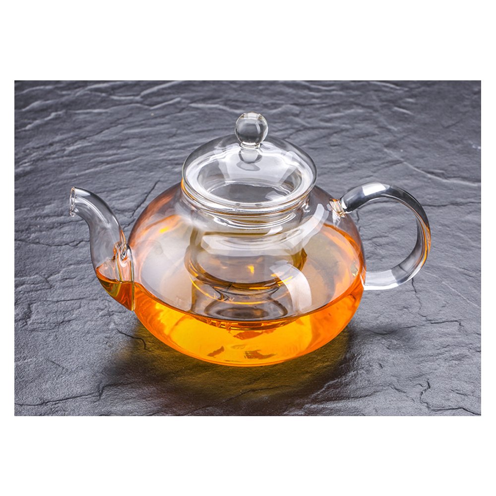 600ml/21oz with Strainer Glass Teapot,Removable Infuser for Loose Tea, Safe On Stovetop – Tea Kettle and Tea Maker – Borosilicate Glass Teapot