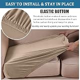 BXFUL Sofa Seat Cushion Cover Stretch Velvet 1-Seater Sand Couch Slipcover view 5