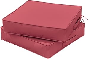 Snubbull Outdoor Chair Cushions 19 X 19 X 4 Inch Patio Furniture Cushions Waterproof & Fade Resistant Outdoor Cushions for Patio Furniture with Handle & Adjustable Straps Set of 2