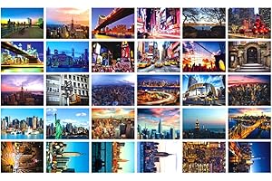 HOSTEESSCHOICE Travel postcards Set of 30 Styles New York Post cards variety pack depicting from Around the World, Assorted Postcards Bulk, 4 x 6 -New York