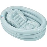 Babymoov Adaptable Inflatable Baby Bathtub, Aqua Dots | Portable Bath Tub for Newborns &amp; Toddlers, Travel-Friendly Foldable Bath Support &amp; Shower Time