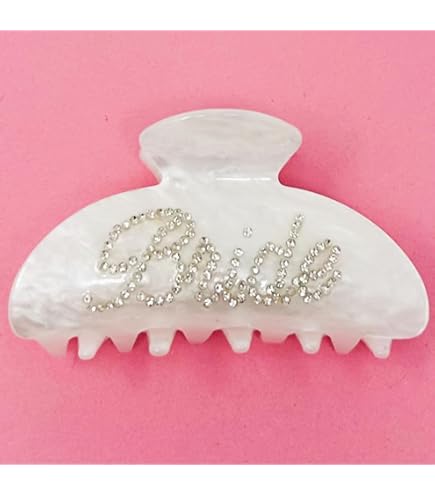 Amazon.com : xo, Fetti Bride Claw Clip, White Acrylic Hair  display picture 1