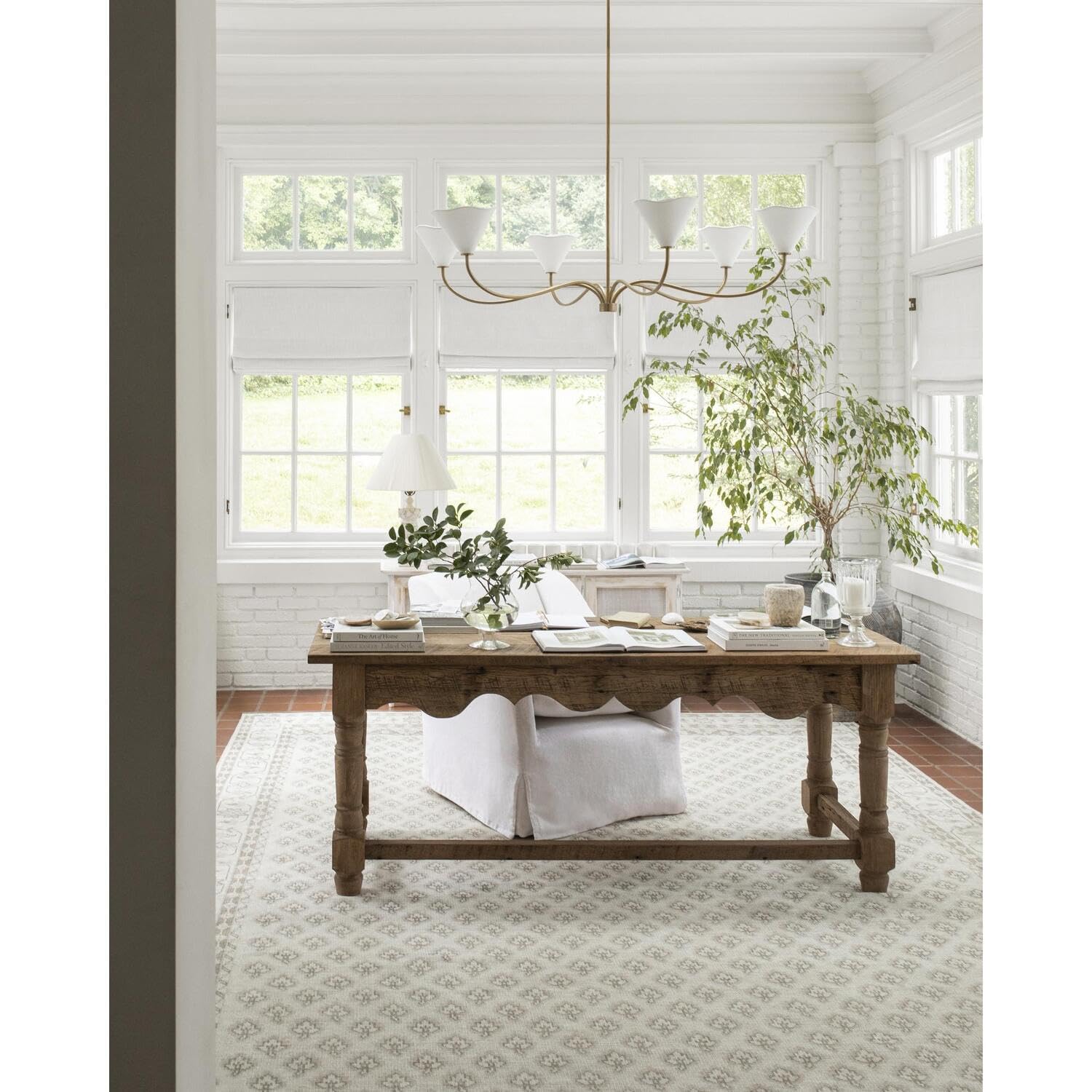 Photo 1 of ** USED** Livabliss x Nabela Noor Home Shanti Traditional Border Area Rug, 7'10" x 10',Grey