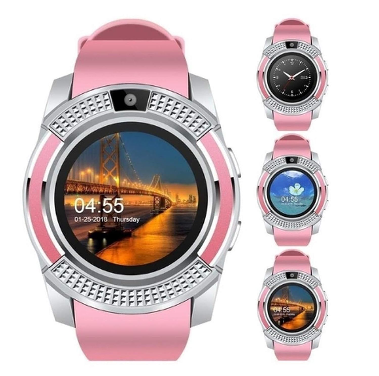 Amazon.com: Smart Watch V8 Bluetooth Android Watch Women SIM ...