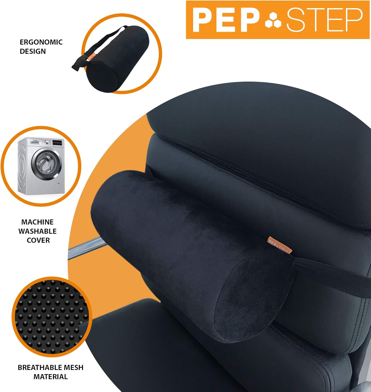 Cooling Gel Memory Foam Lumbar Support Pillow for Office Chair and Car Seat | Back Pillow for Lower Back Pain Relief | Roll Pillow Washable Ventilate Mesh | Adjustable Strap Belt | Ergonomic Design: Kitchen & Dining