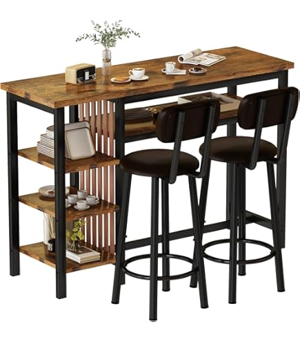 Amazon Pub Table And Chairs With Storage Inola 2-Person Dining Set