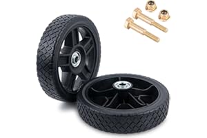 ASDFGHT 7 Inch Lawn Mower Wheels (2-pack) Fits Most Standard push Lawn Mowers, Inner and outer bearing structure - Includes Bolts, Nuts (Also available in 6~14-inch wheels)