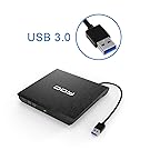 External DVD Drive, DOY USB 3.0 Burner DVD +RW/CD +RW Drive with Embedded USB Cable for Laptops PC, Desktop, Apple Macbook, Macbook Pro, Macbook Air Support Mac OSX Windows Vista/ 7/ 8/ 10(Black)