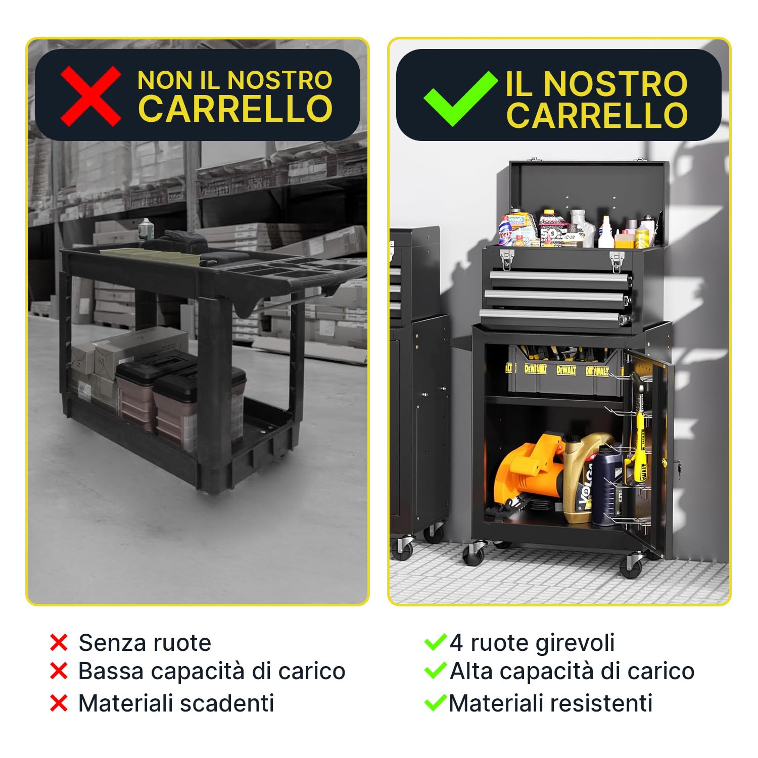 Daimann CT01 Wagen Werkstatt Werkzeugkoffer Kommode Werkzeug mit Rollen, Schwarz 6