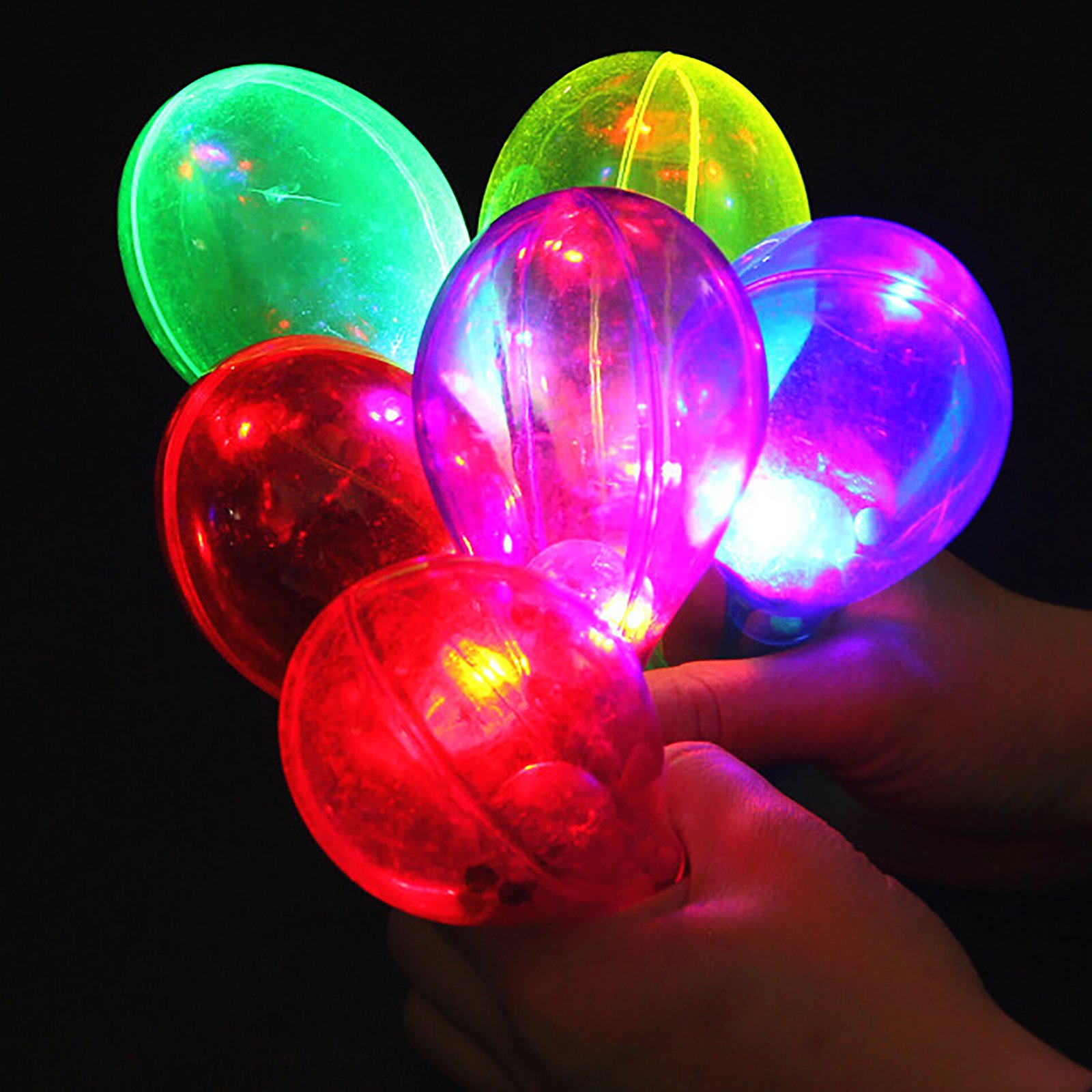 Fansport 12PCS Party Rattle Creative LED Glowing Cheering Plastic Maraca Musical Toy Wedding Party Favor with Lanyard for Kids