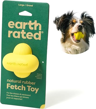 Earth Rated Dog Ball Interactive Fetch Toy Large Yellow