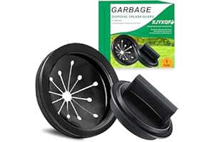 XJYXQF Garbage Disposal Splash Guard with Cover – 3-1/8 Inch Rubber Drain Stopper for Kitchen Sink, Fits Whirlaway/Waste King/GE, Prevents Water Splash & Clogs, Heavy-Duty Anti-Splash Guard (3-1/8 Inch)
