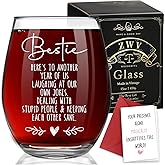 Bestie Wine Glass, Fun Gift for Best Friends and Girlfriends, Unique Gifts - Perfect Birthday and Holiday Gifts for Both Men and Women-z46 ﻿