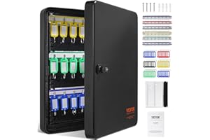 VEVOR 48-Key Cabinet with Combination & Lock, Digital Security Storage Box, Steel Organizer with Adjustable Racks, 48 Colorfu