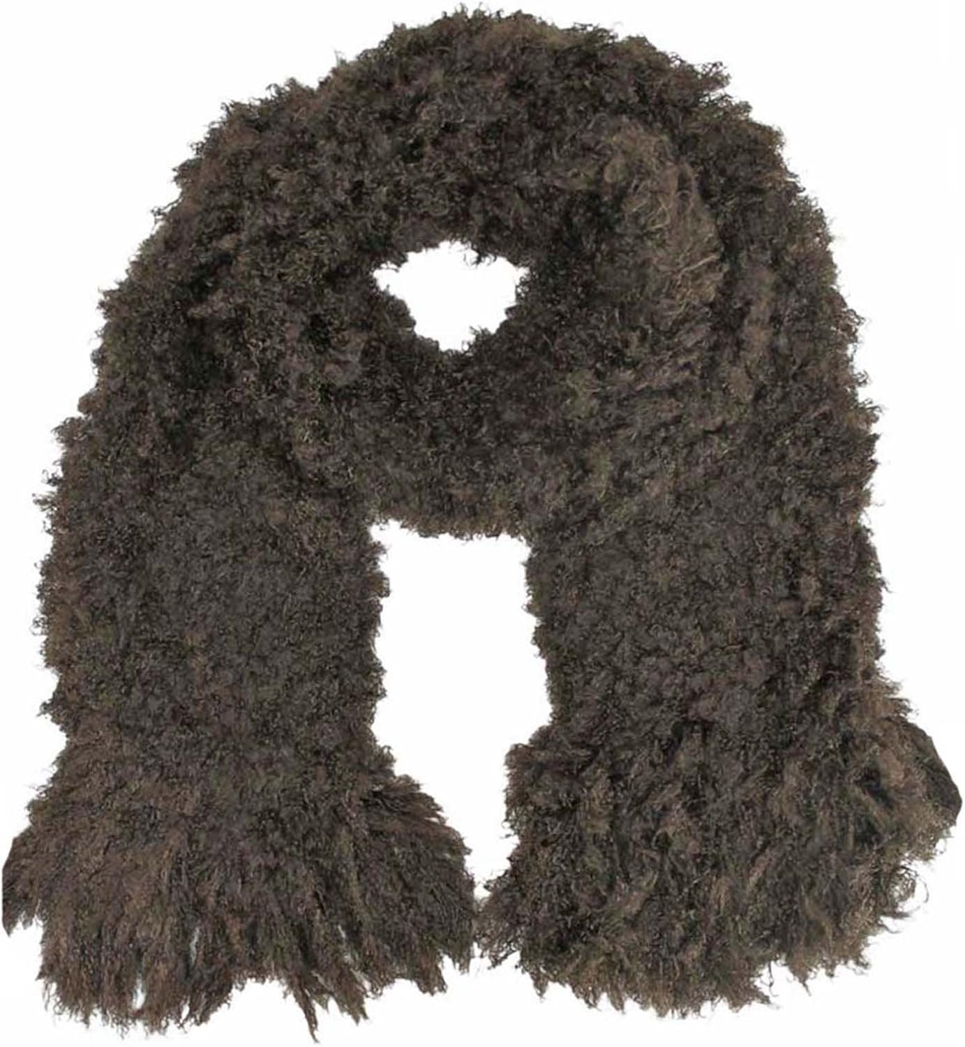 Brown Long Fluffy Winter Knit Scarf at Amazon Women’s Clothing store