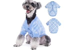 Algudbilt Dog Sweater Small Dog Winter Clothes Cat Knitwear XXS XS S Medium Coat for Small Dogs Boy Girl Dog Jacket Stretchy Puppy Costumes Deluxe Soft Warm Dog Outfit Apparel (Light Blue, Small)
