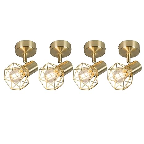 Qazqa Modern Set Of 4 Spotlight Ceiling Mosh 1 Brass Round