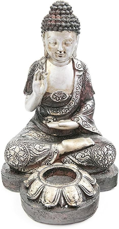 biorhythm "Wanderer" Silver Tealight Buddah Statue