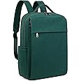 MASINTOR 15.6 inch PU Leather Laptop Backpack Purse for Women, Large College Casual Backpack Travel Bag Retro Green