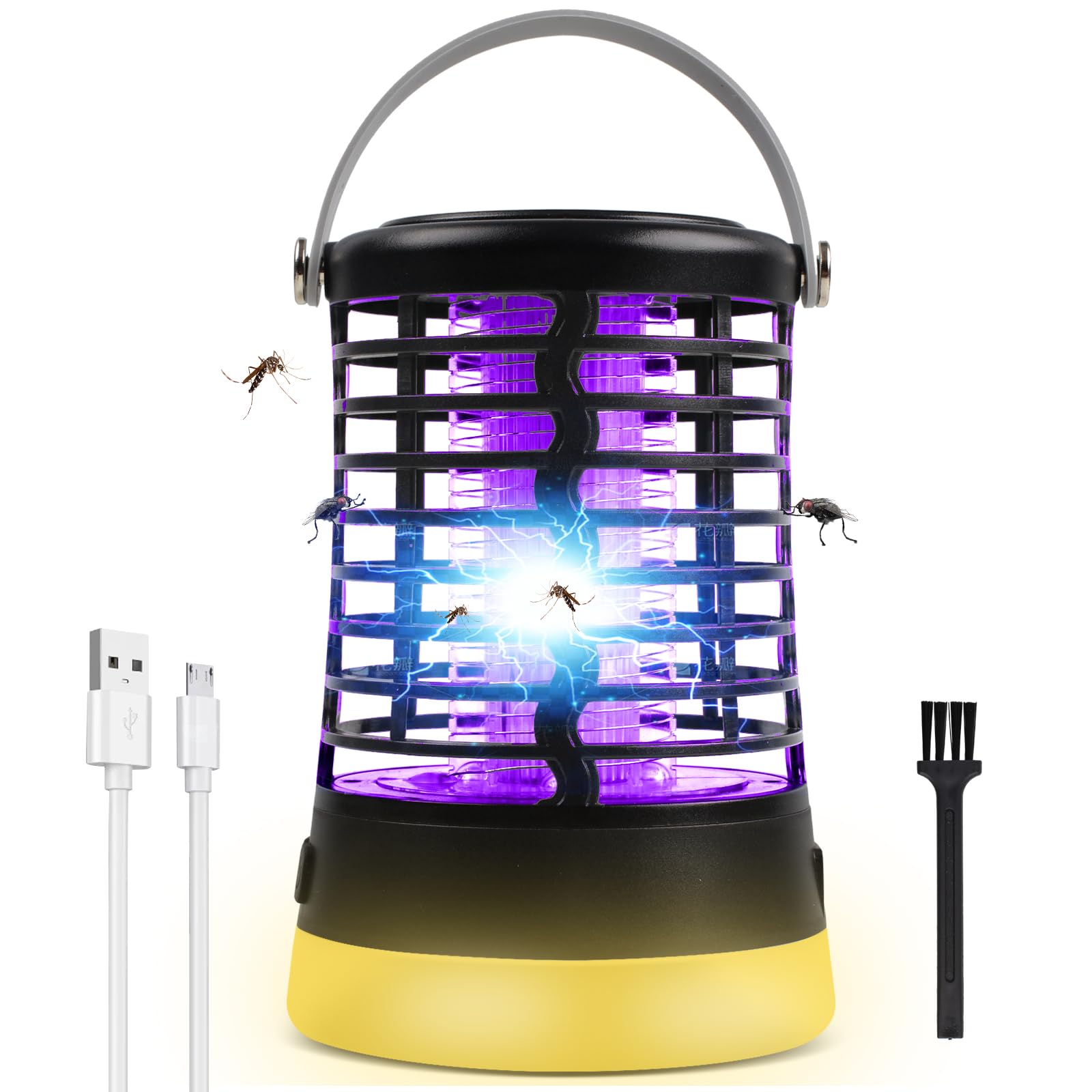 TEPENAR Electric Insect Killer Mosquito Repellent Mosquito Lamp IP65 Waterproof with USB Charging 3 Light Modes Camping Lamp with Hanging Hook for Camping, Outdoor Gardens, Balconies Indoor Bedrooms