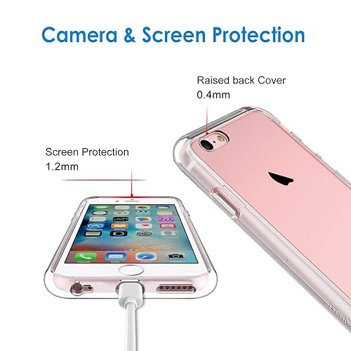JETech Case for iPhone and iPhone 6s, Non-Yellowing Shockproof Phone  Bumper Cover, Anti-Scratch Clear Back