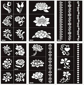 10 Feuilles Autocollant De Tatouage De Motif De Fleur De