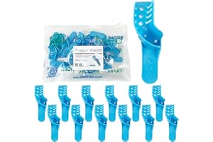 48PCs Dental Grade Disposable Perforated Plastic Dental Impression Trays by VASTMED | Plastic Materials Teeth Holder Dental Central Supply for Oral Tools