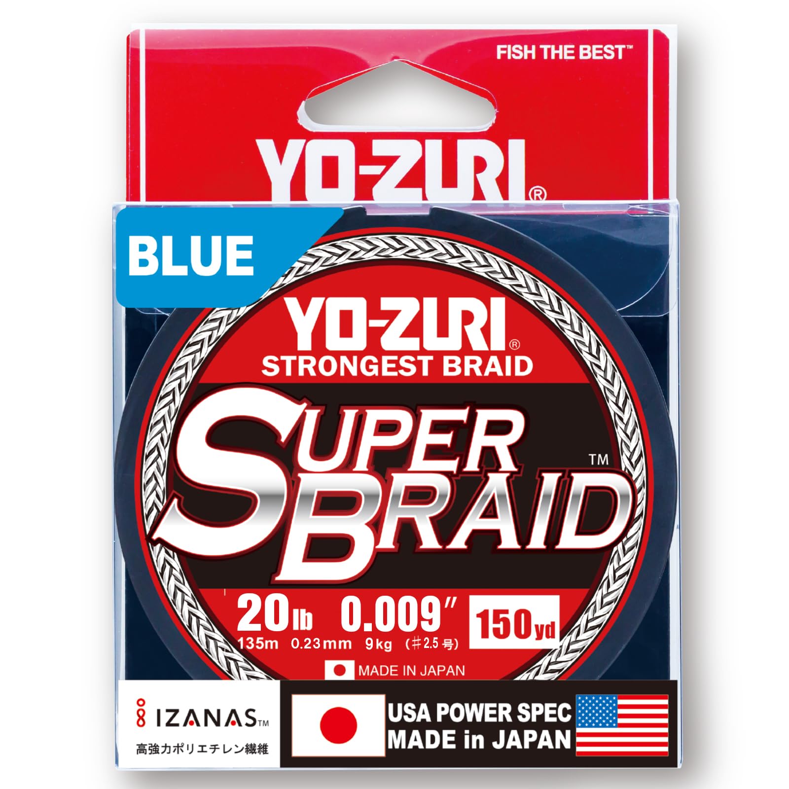 Yo-Zuri Superbraid 150 yd Floating Braid, Blue, 20 lb