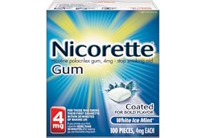CHOICE ONE Nicorette Nicotine Gum White Ice Mint 4mg 100ct Stop Quit Smoking Craving Aid