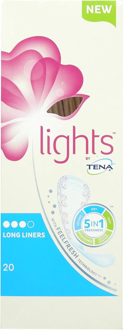 TENA Lights Long Liners 160 Count Women Sensitive Skin 21cm Unscented