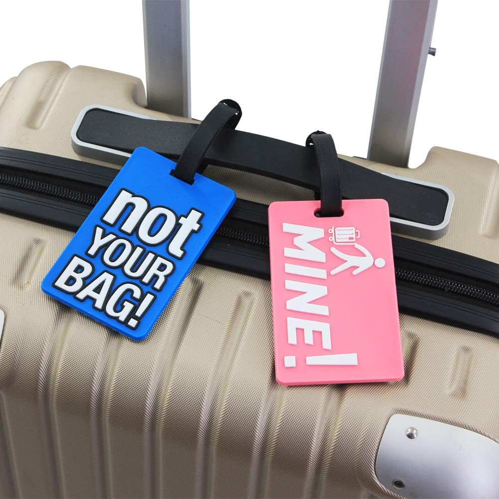  | Mziart Funny Luggage Tags Set of 6 Colorful Unique Travel Baggage Bag Tags Suitcase Identify Labels for Women Men | Luggage Tags