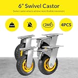 Taylor & Brown 4x 150mm Heavy Duty Swivel Castor Wheels 2 Brakes 1000KG view 4