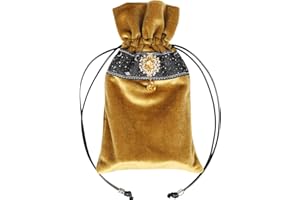 DOARLUO Milky Way Galaxy Tarot Cards Fabric Bag - 5 x 8 Inch Jewelry & Dice Pouch - Dungeons and Dragons Accessories, Runes & Jewelry Travel Gift Bag (Golden)