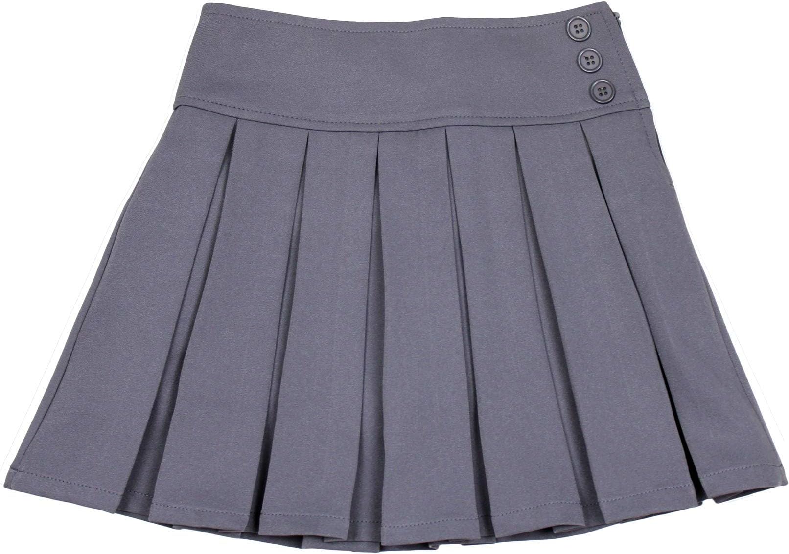 BienzoeGirls School Uniform Skirt: Kids Adjustable Waist Pleated Dance Skort