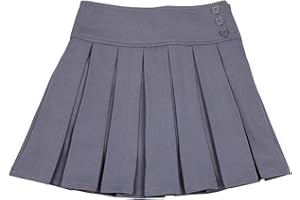 Bienzoe Girls School Uniform Skirt: Kids Adjustable Waist Pleated Dance Skort