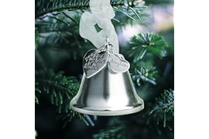 ZQG Christmas Memorial Bell Ornaments for Loss of Loved one Rememberance Gift A Piece of My Heart is in Heaven Memory Christmas Tree Hanging Sympathy Gift with Silk Ribbon & Red Gift Box