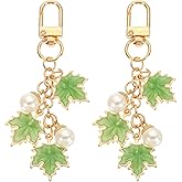 PATIKIL Maple Leaf Keychain, Metal Cute Keychains Charm with Swivel Clasps Keyring Key Chain for Women Party Favors Gift