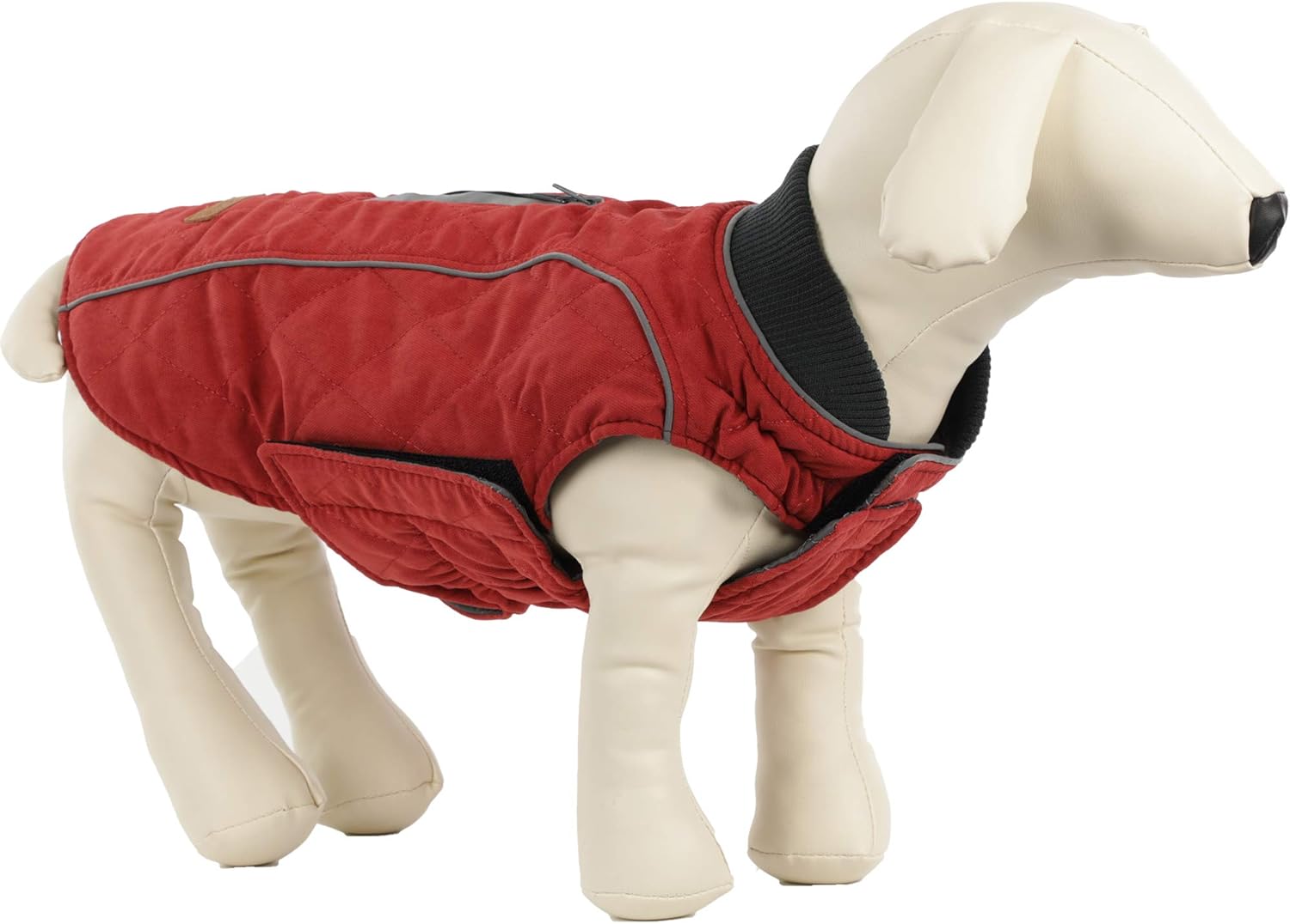 ubest Dog Coat Reflective Jacket Warm Padded Puffer Vest, Red, Extra