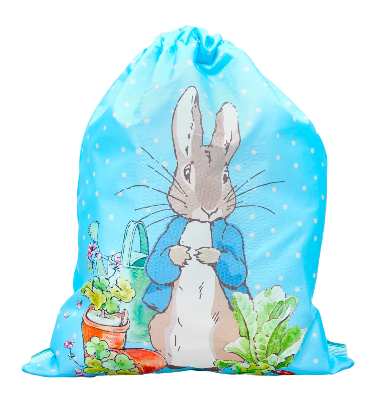 William Lamb Kids Children's Drawstring Gym Bag School Shoes Bag Polka Dot Blue PR