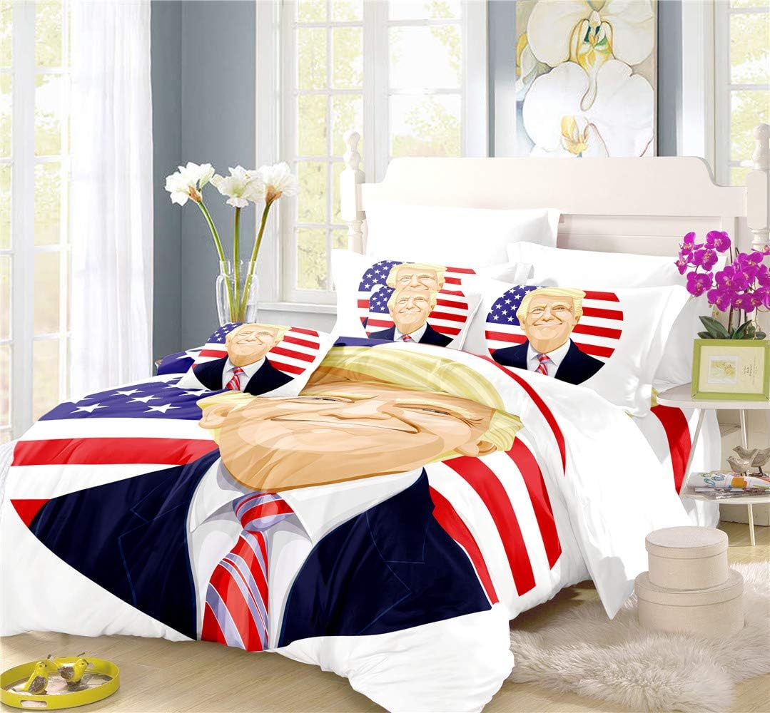 Amazon Com Indream Cute Manga Duvet Cover Donald Trump Bedding Set For Bedroom Decoration Twin Full Queen King Size Bed Sets 3 4 Pieces 1 Duvet Cover With 2 Pillow Shams Or Sheet Twin 3pcs A Home Kitchen
