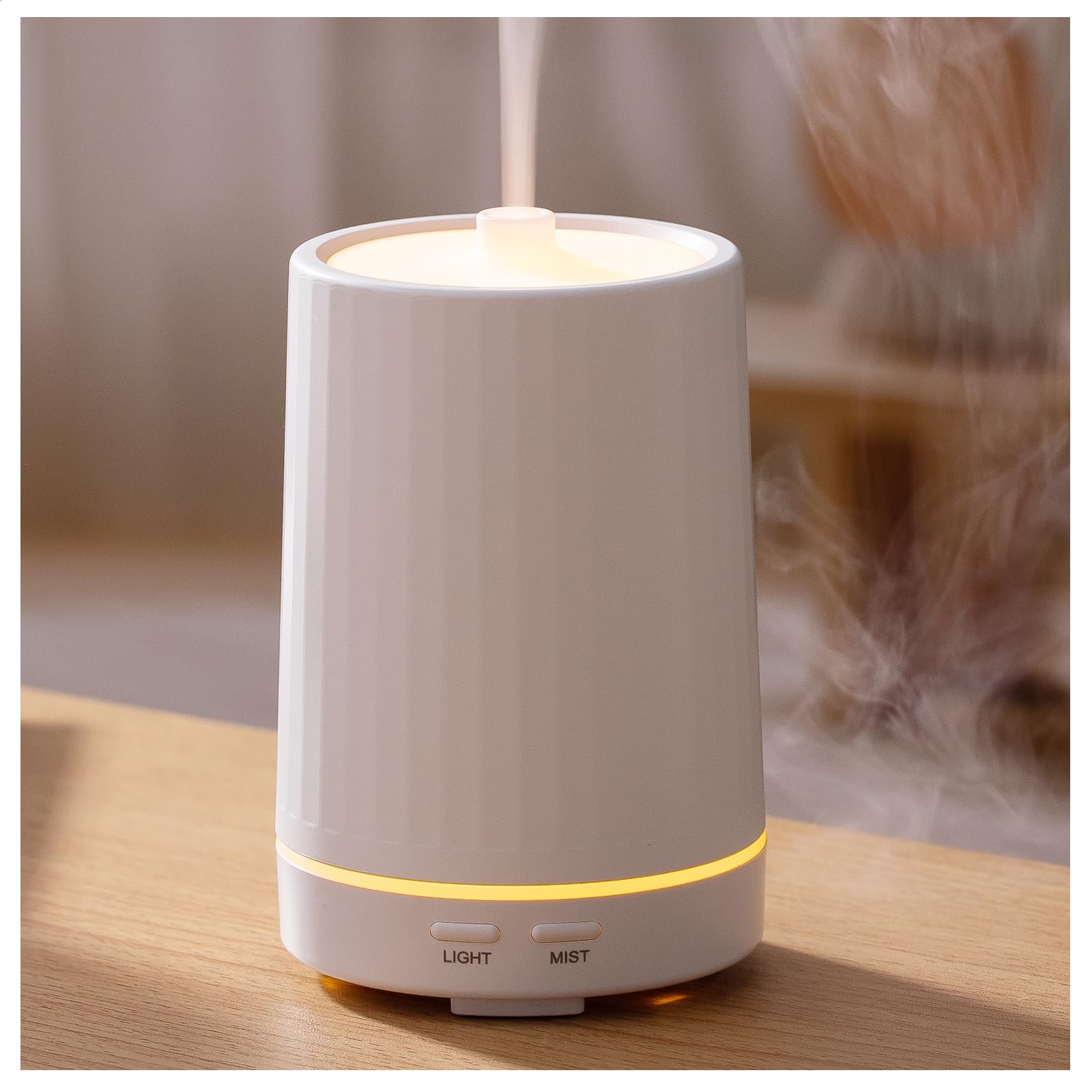 Photo 1 of Aroma Diary Essential Oil Diffuser, 110ml 2-in-1 Small Aromatherapy Diffuser Humidifier for Home Bedroom Room Office, Water-Based Desk Scent Diffuser with Light, 2 Mist Modes?Auto-Off, White